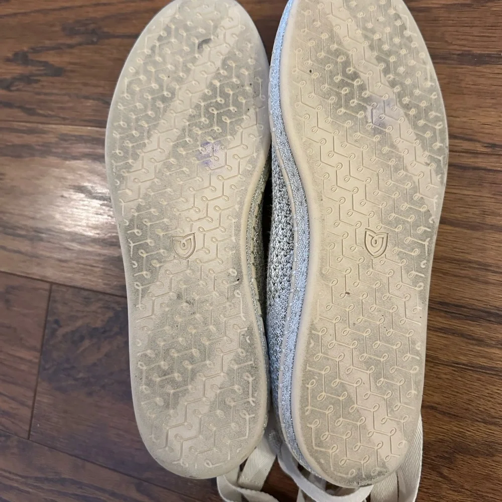 Rothy's Women's Cream Espadrilles with Blue Trim